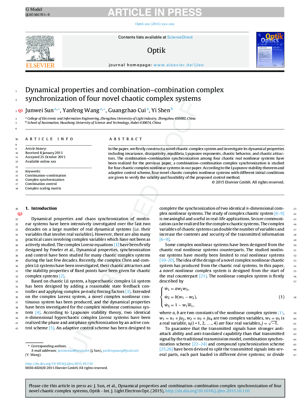 Dynamical properties and combination-combination complex synchronization of four novel chaotic complex systems