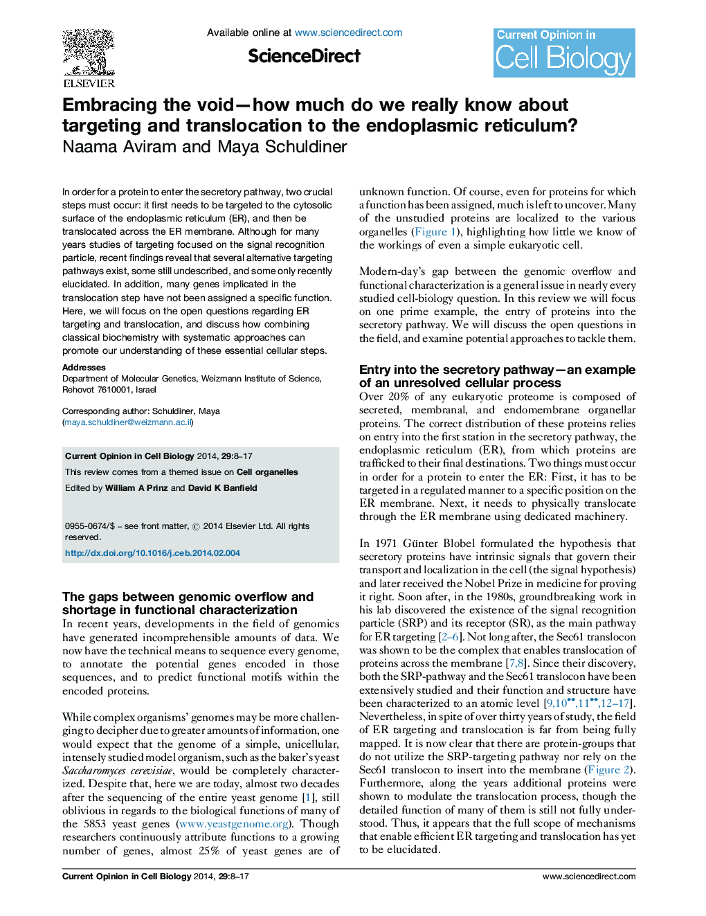 Embracing the void-how much do we really know about targeting and translocation to the endoplasmic reticulum?