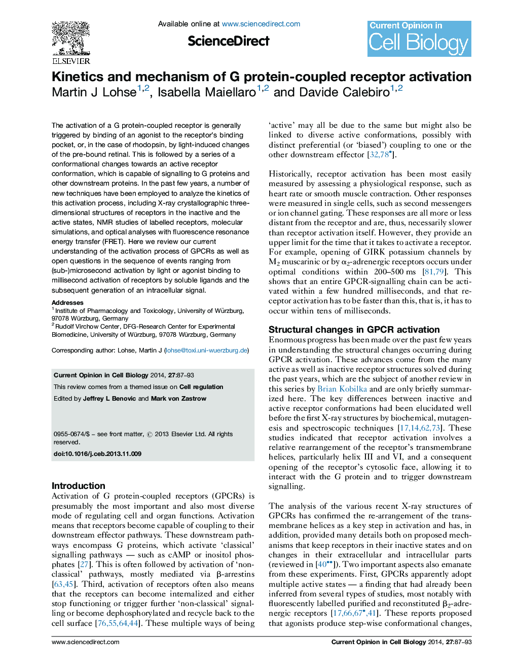 Kinetics and mechanism of G protein-coupled receptor activation