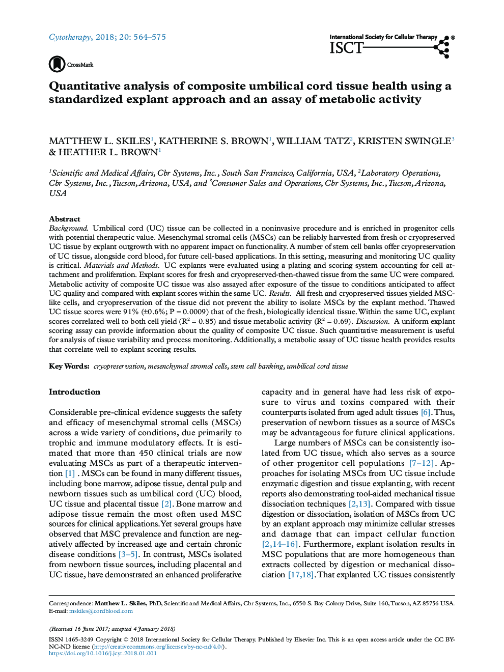 تجزیه و تحلیل کمی از سلامت بافت کامپوزیت بند ناف با استفاده از رویکرد استاندارد ایزوله و بررسی فعالیت متابولیک 