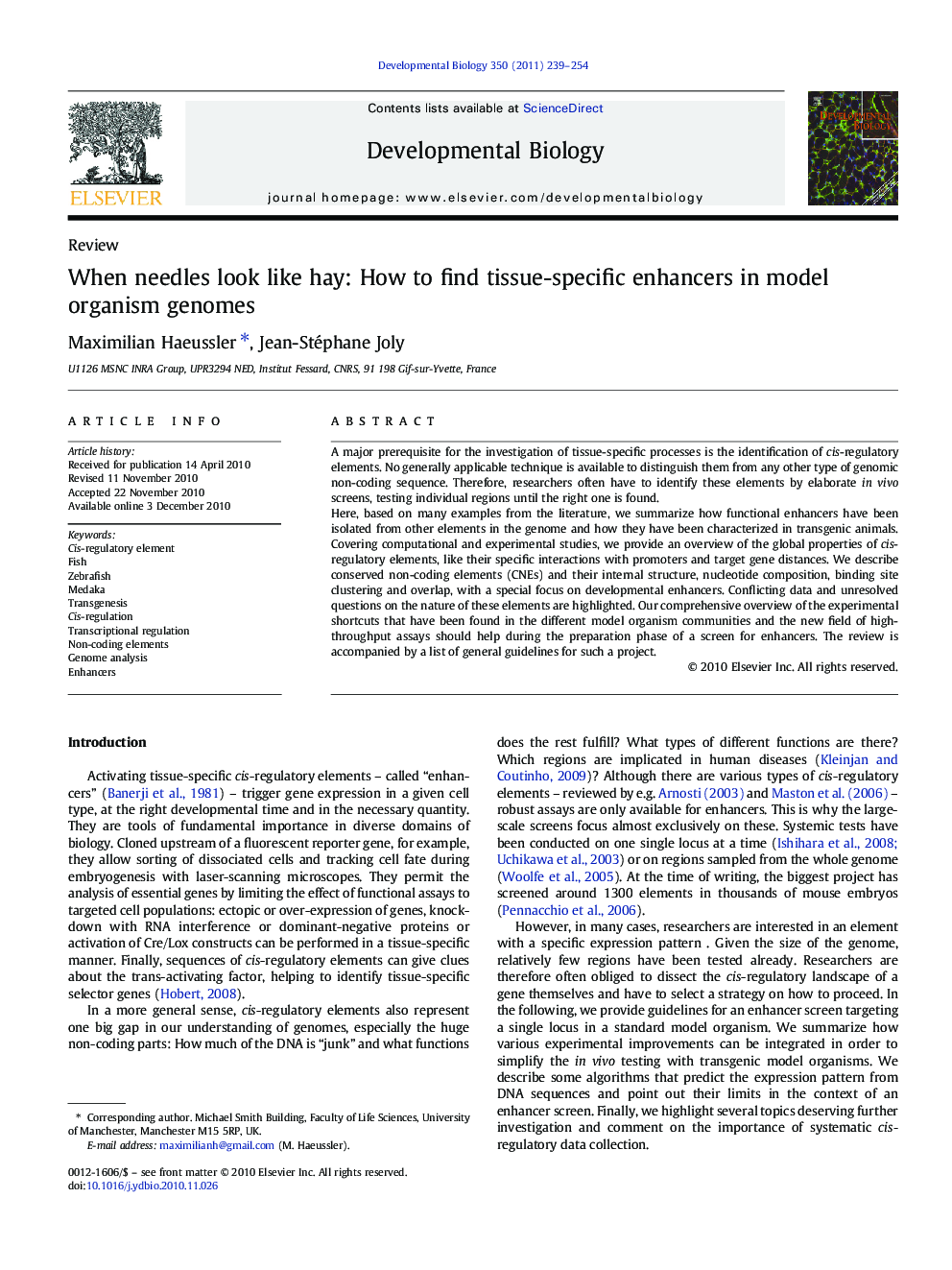 When needles look like hay: How to find tissue-specific enhancers in model organism genomes