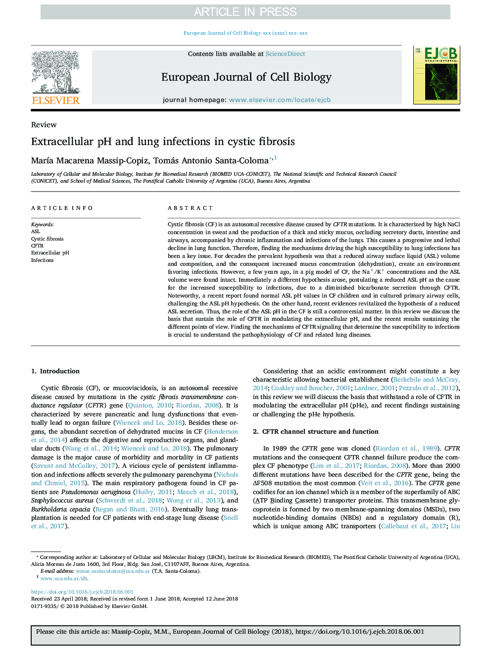 Extracellular pH and lung infections in cystic fibrosis