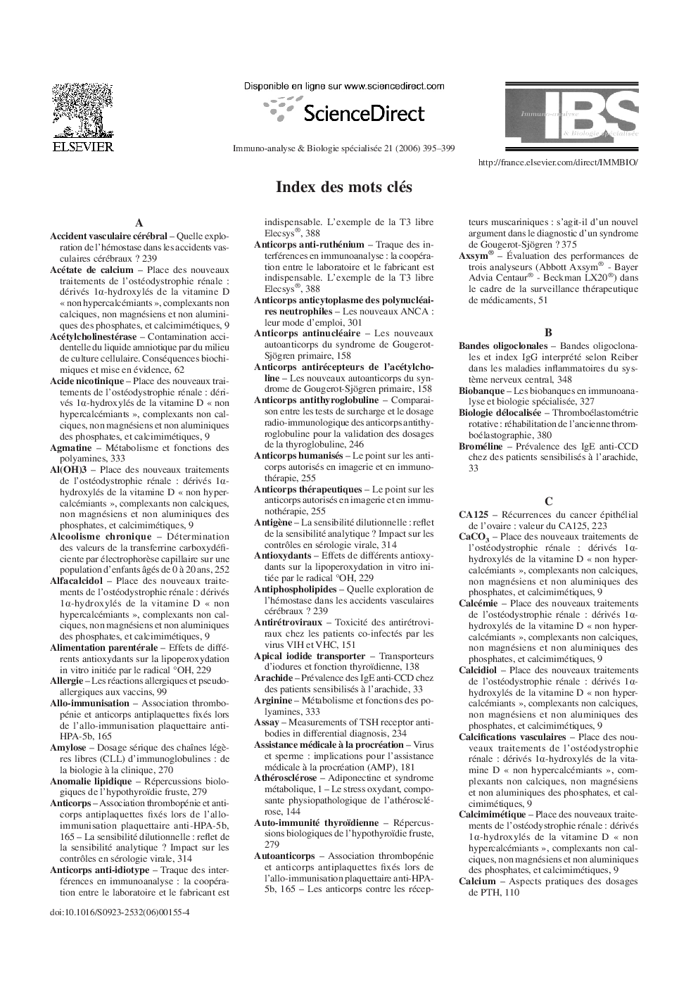 عکس صفحه اول مقاله: Index des mots cles Index des mots cles