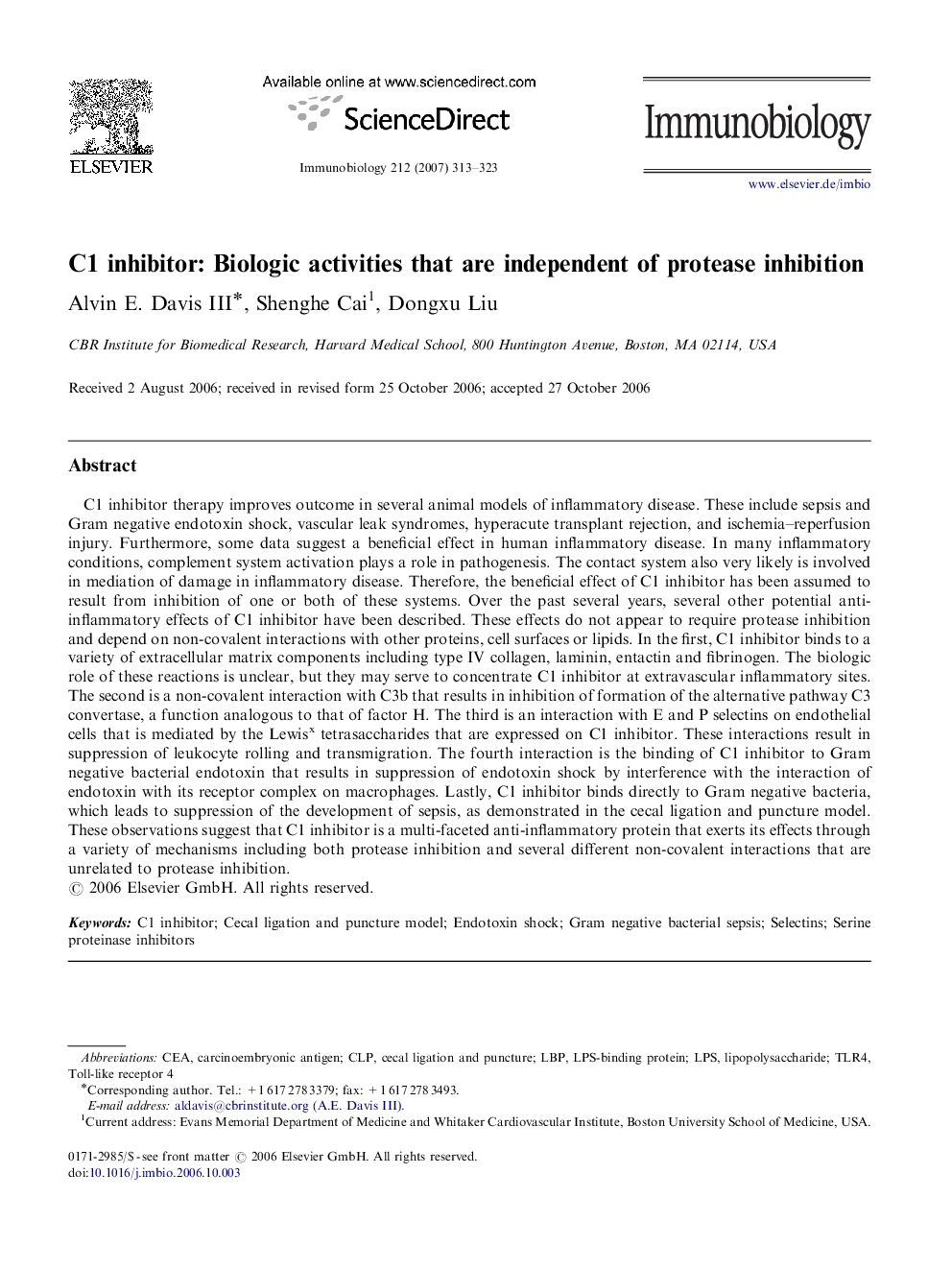 C1 inhibitor: Biologic activities that are independent of protease inhibition