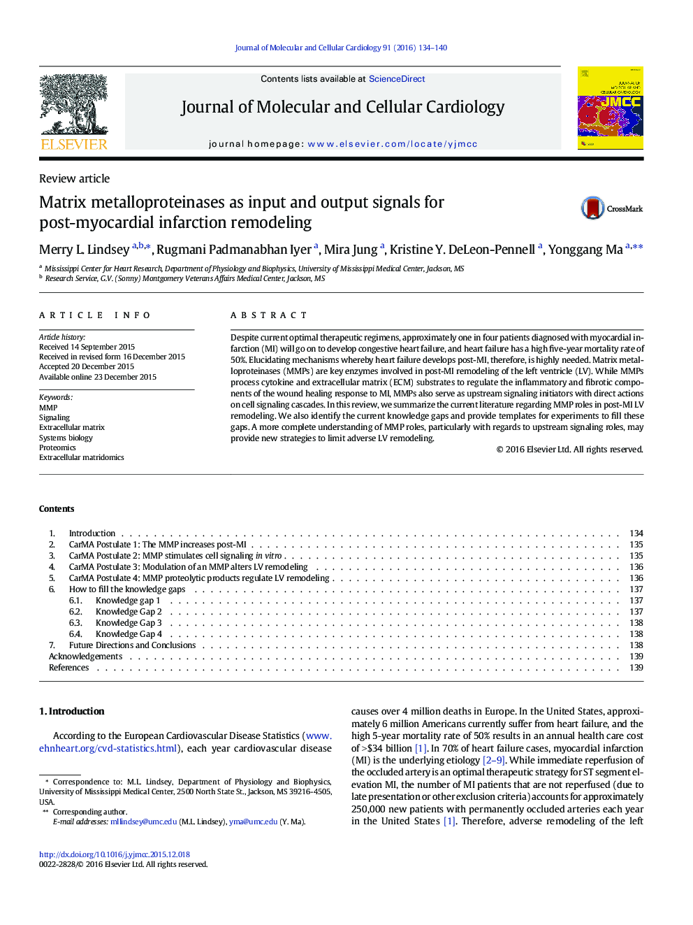 Matrix metalloproteinases as input and output signals for post-myocardial infarction remodeling