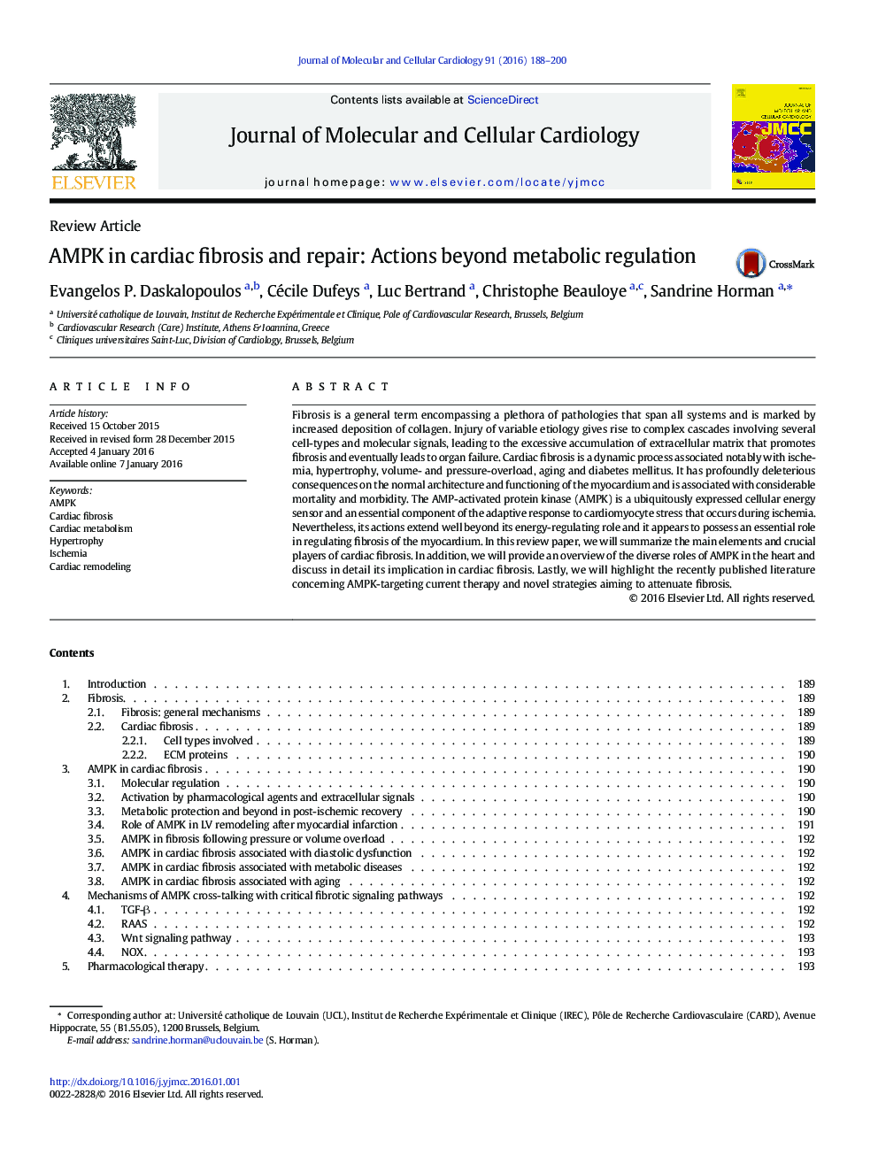 AMPK in cardiac fibrosis and repair: Actions beyond metabolic regulation