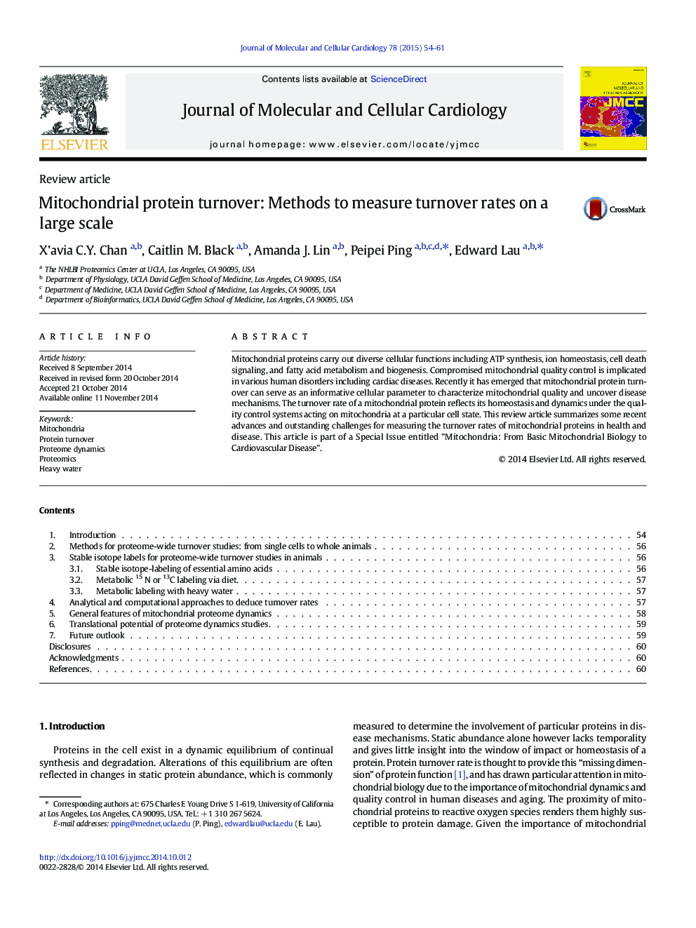 Mitochondrial protein turnover: Methods to measure turnover rates on a large scale