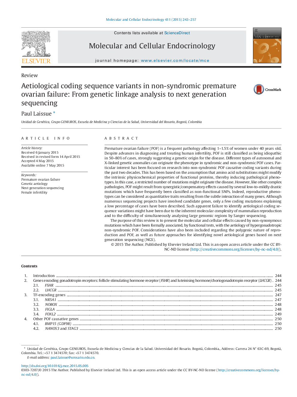 Aetiological coding sequence variants in non-syndromic premature ovarian failure: From genetic linkage analysis to next generation sequencing