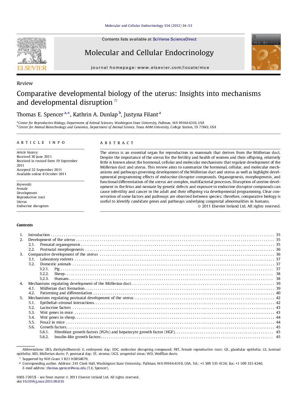 Comparative developmental biology of the uterus: Insights into mechanisms and developmental disruption