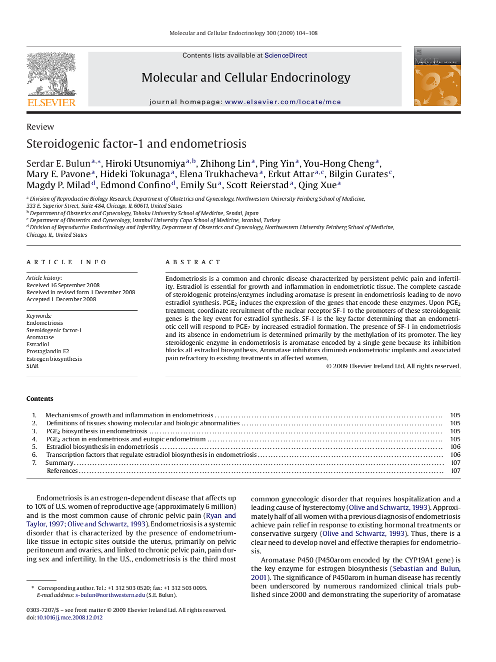 Steroidogenic factor-1 and endometriosis