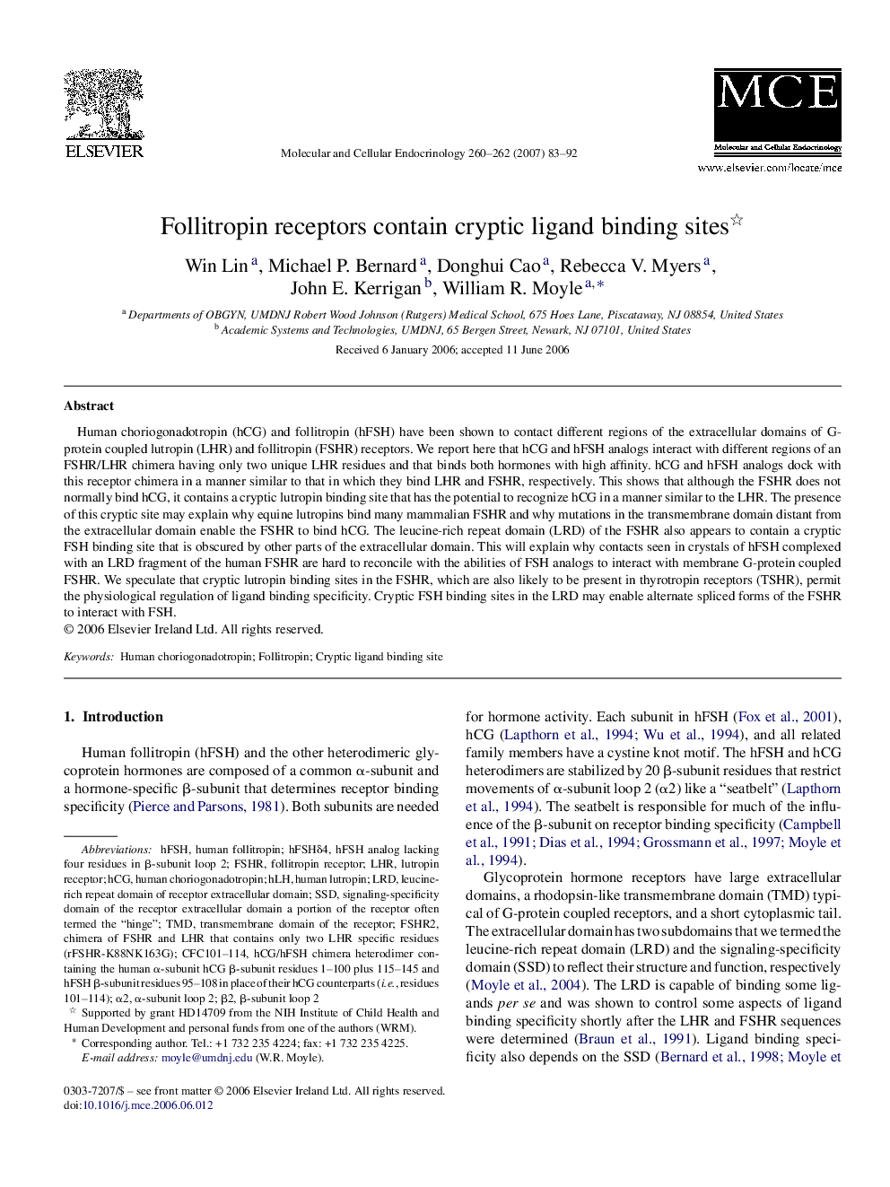 Follitropin receptors contain cryptic ligand binding sites