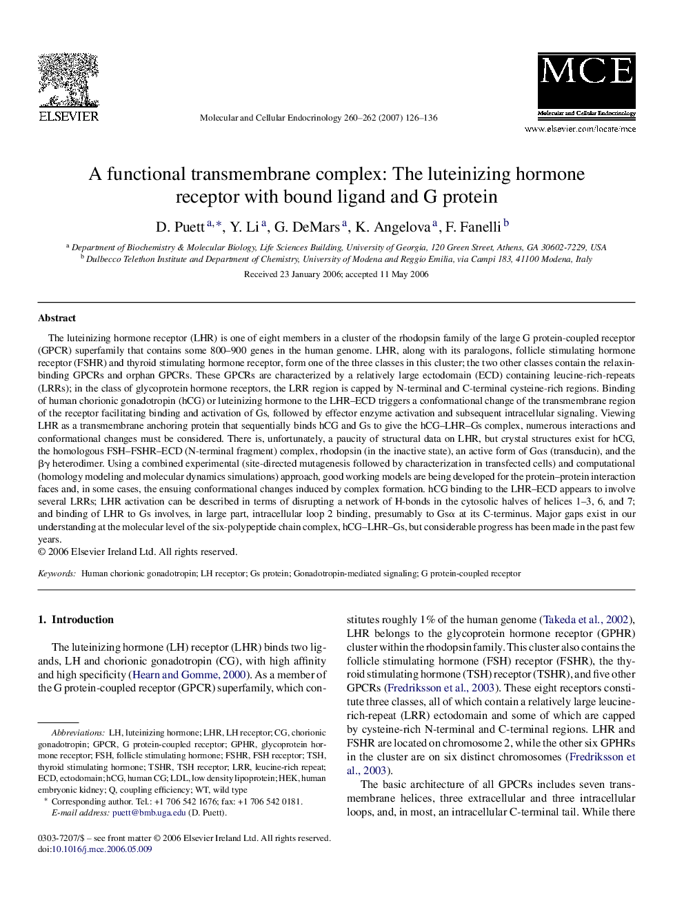 A functional transmembrane complex: The luteinizing hormone receptor with bound ligand and G protein