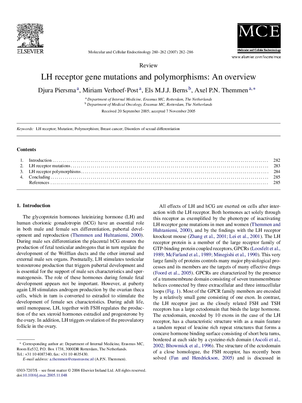 LH receptor gene mutations and polymorphisms: An overview