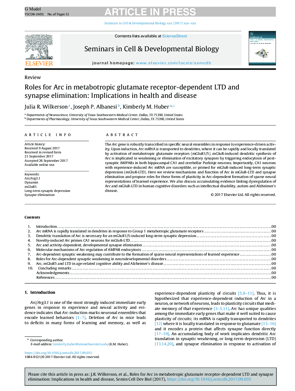 Roles for Arc in metabotropic glutamate receptor-dependent LTD and synapse elimination: Implications in health and disease