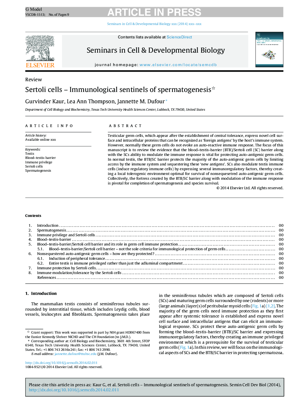 Sertoli cells - Immunological sentinels of spermatogenesis