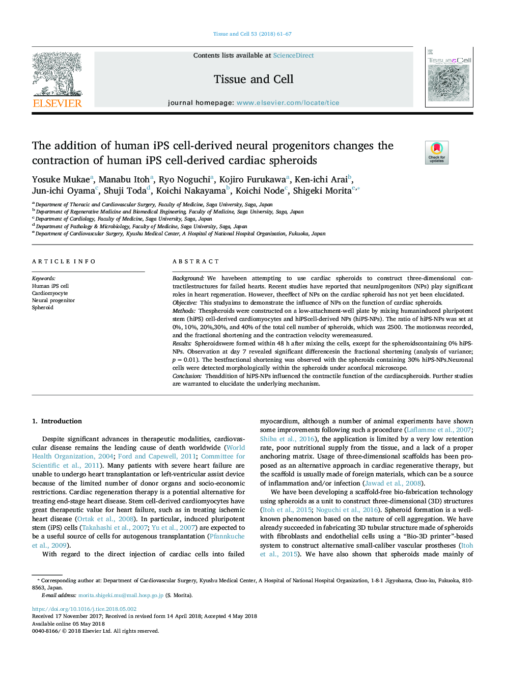 The addition of human iPS cell-derived neural progenitors changes the contraction of human iPS cell-derived cardiac spheroids