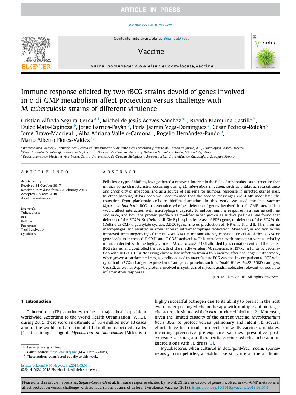 Immune response elicited by two rBCG strains devoid of genes involved in c-di-GMP metabolism affect protection versus challenge with M. tuberculosis strains of different virulence