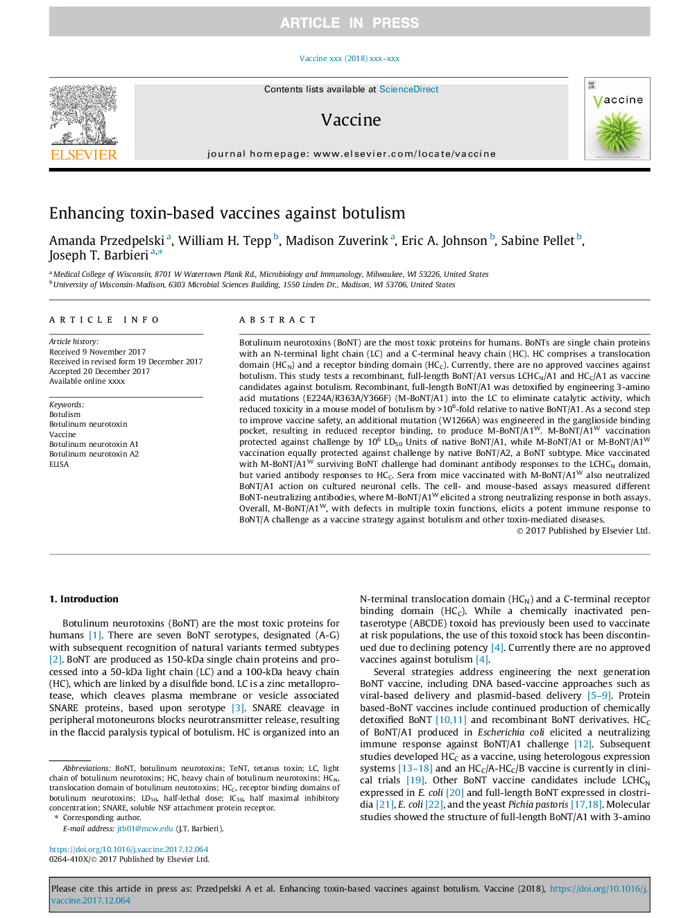 Enhancing toxin-based vaccines against botulism