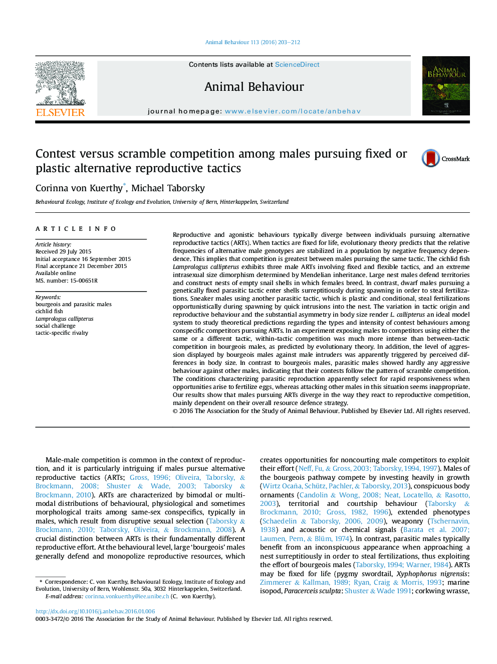 Contest versus scramble competition among males pursuing fixed or plastic alternative reproductive tactics