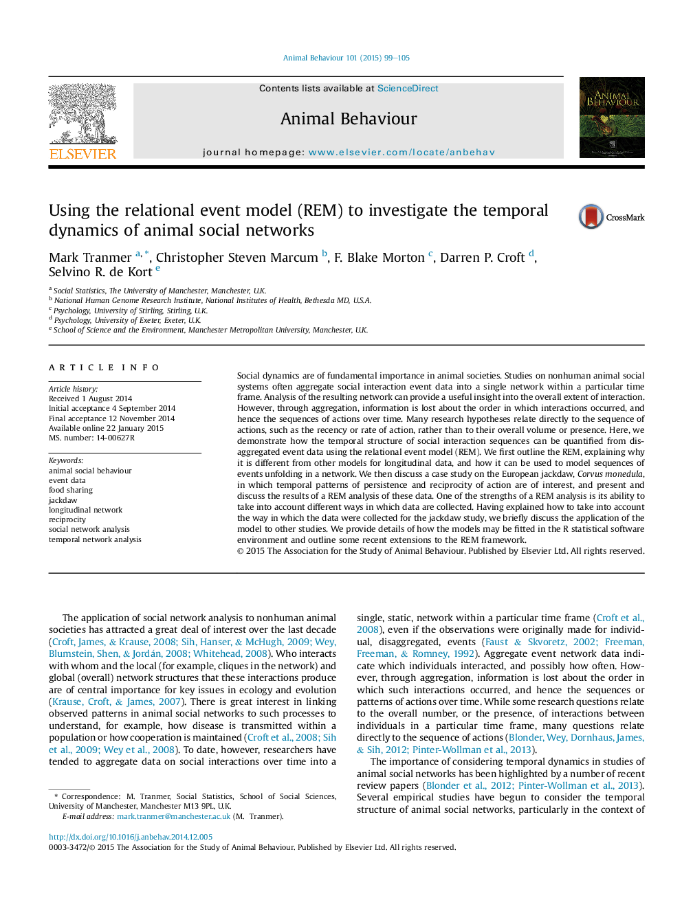 Using the relational event model (REM) to investigate the temporal dynamics of animal social networks