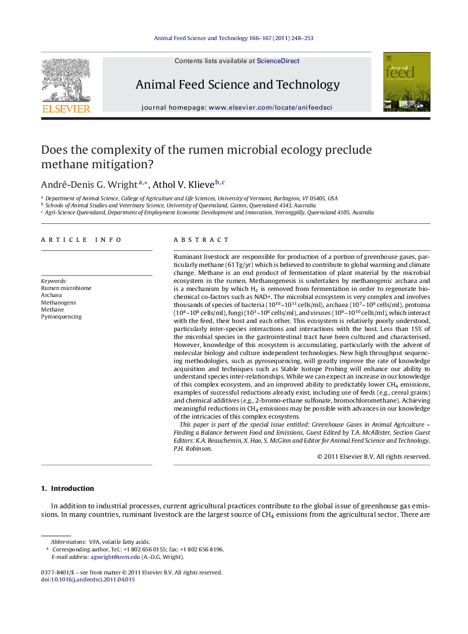 Does the complexity of the rumen microbial ecology preclude methane mitigation?