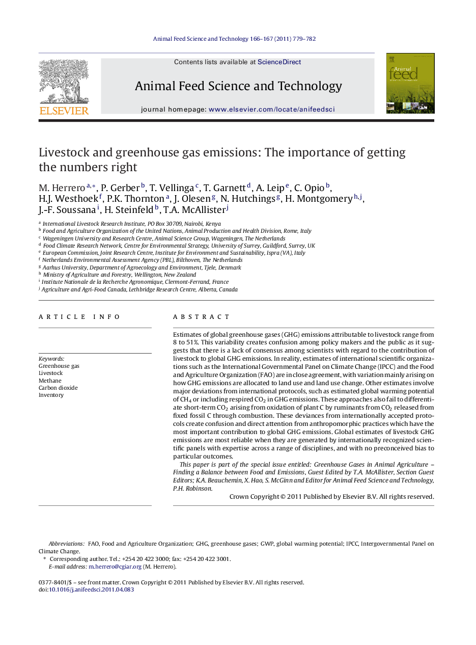 Livestock and greenhouse gas emissions: The importance of getting the numbers right