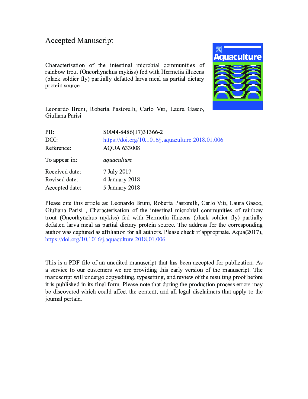 Characterisation of the intestinal microbial communities of rainbow trout (Oncorhynchus mykiss) fed with Hermetia illucens (black soldier fly) partially defatted larva meal as partial dietary protein source