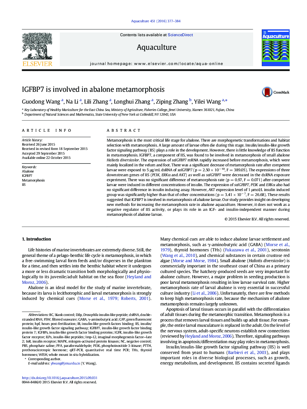 IGFBP7 is involved in abalone metamorphosis
