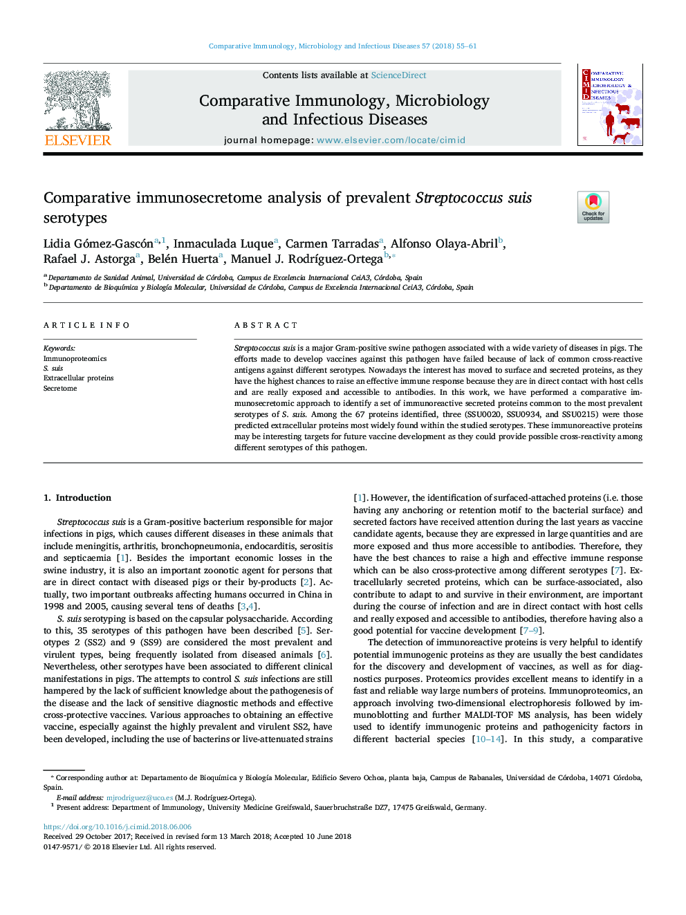 تجزیه و تحلیل تسریع کننده ایمنی در مورد سروتایپ های استرپتوکوک سوئیس 