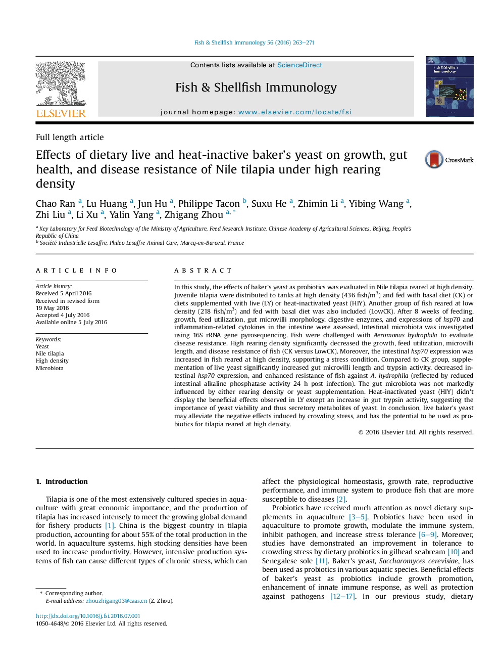 Effects of dietary live and heat-inactive baker's yeast on growth, gut health, and disease resistance of Nile tilapia under high rearing density