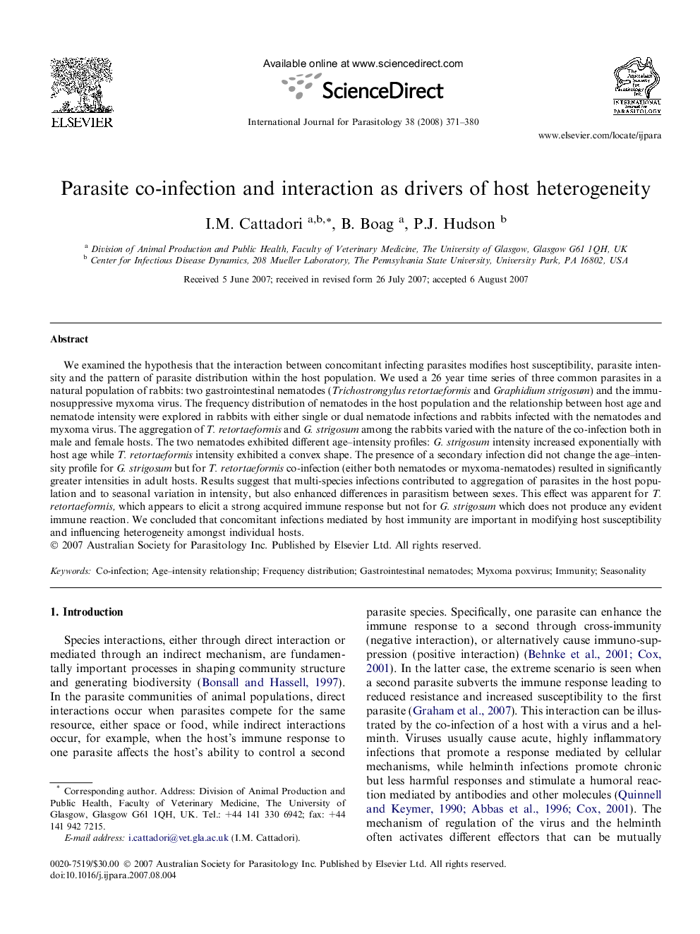 Parasite co-infection and interaction as drivers of host heterogeneity