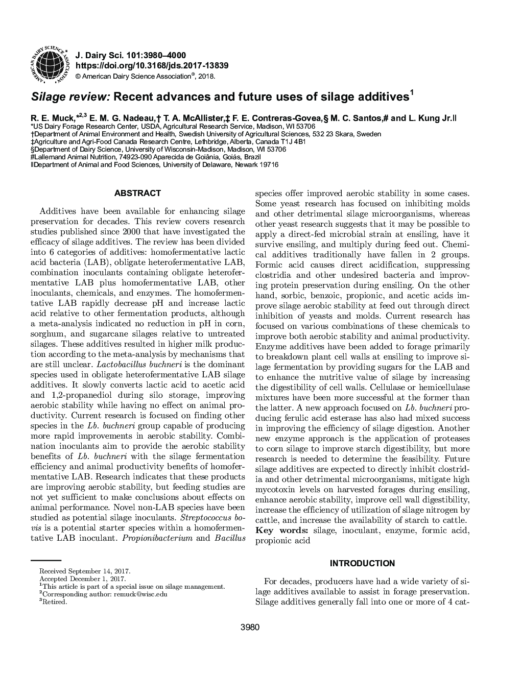 Silage review: Recent advances and future uses of silage additives