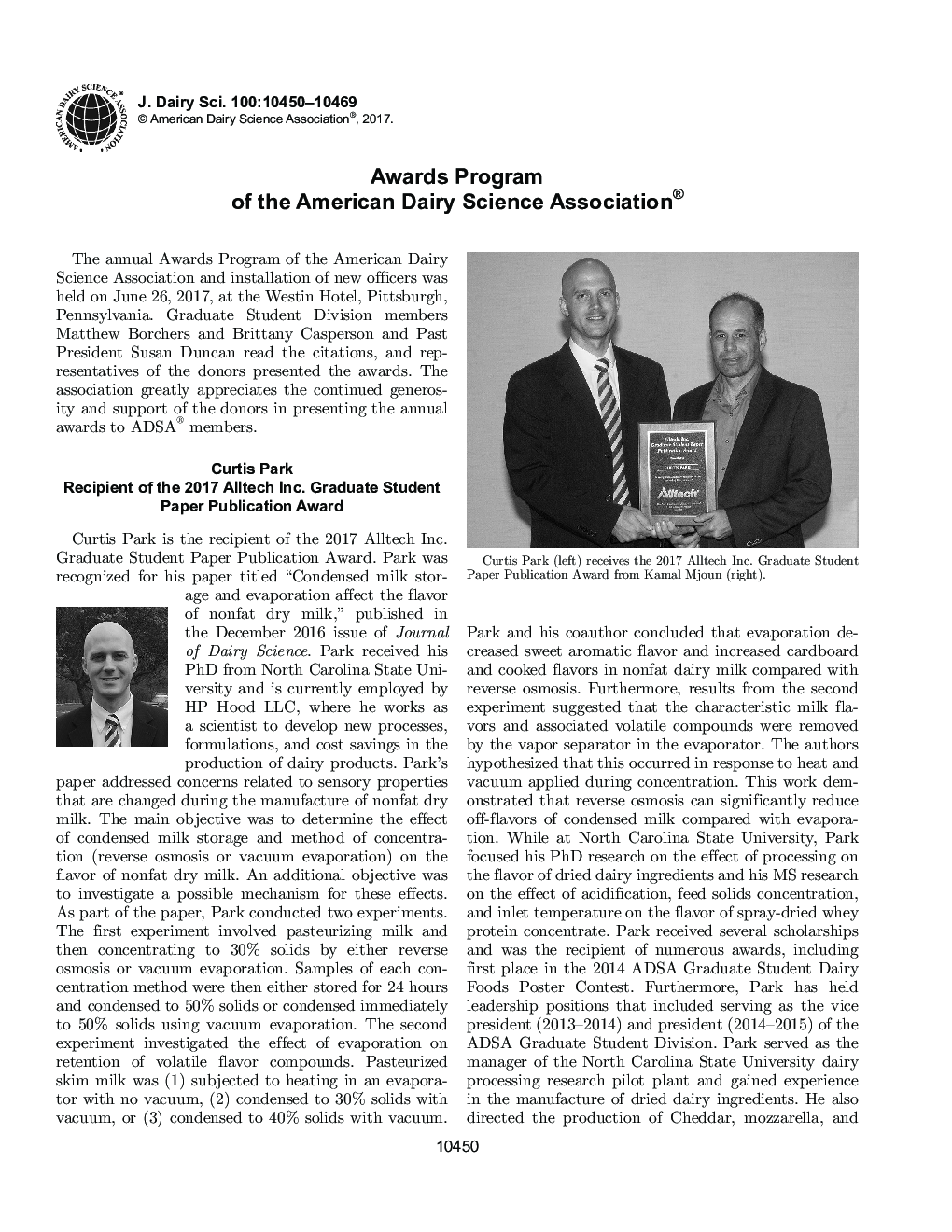 Awards Program of the American Dairy Science Association®