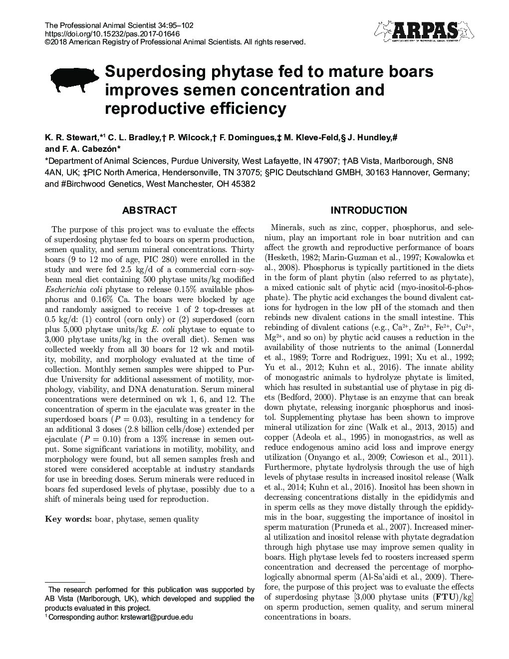 Superdosing phytase fed to mature boars improves semen concentration and reproductive efficiency