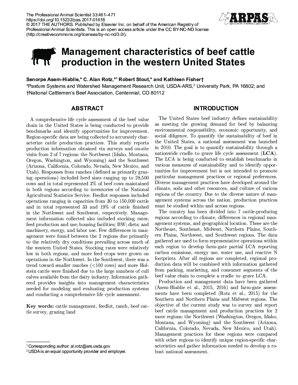 ویژگی های مدیریت تولید گاو گوشتی در غرب آمریکا 
