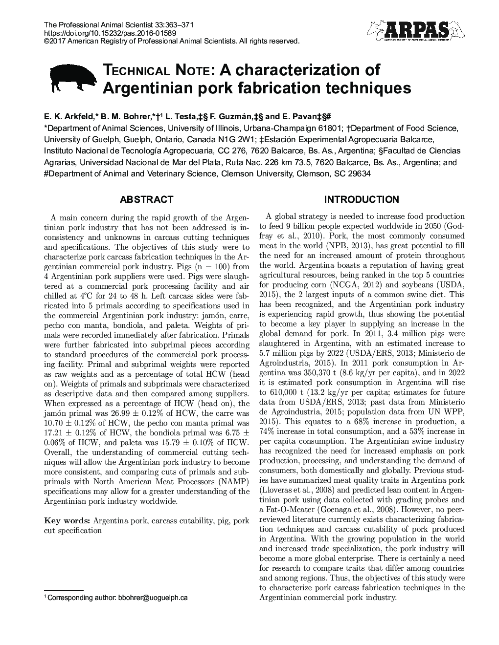نکته فنی: توصیف تکنیک های تولید گوشت خوک آرژانتینی 