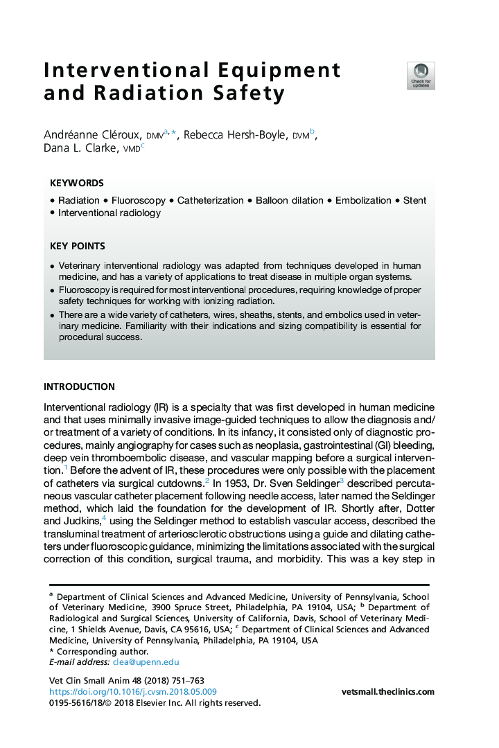 Interventional Equipment and Radiation Safety