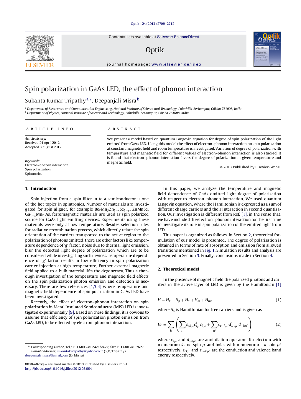 Spin polarization in GaAs LED, the effect of phonon interaction