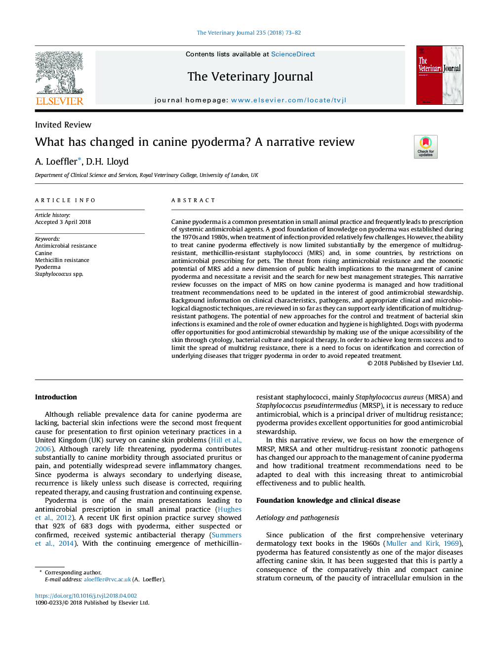 What has changed in canine pyoderma? A narrative review