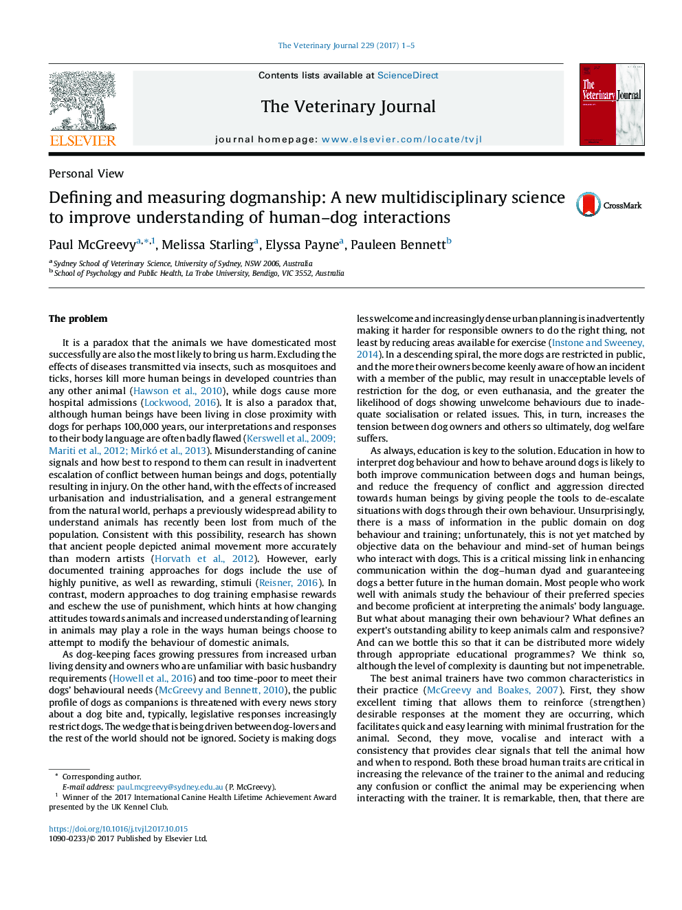 Defining and measuring dogmanship: A new multidisciplinary science to improve understanding of human-dog interactions