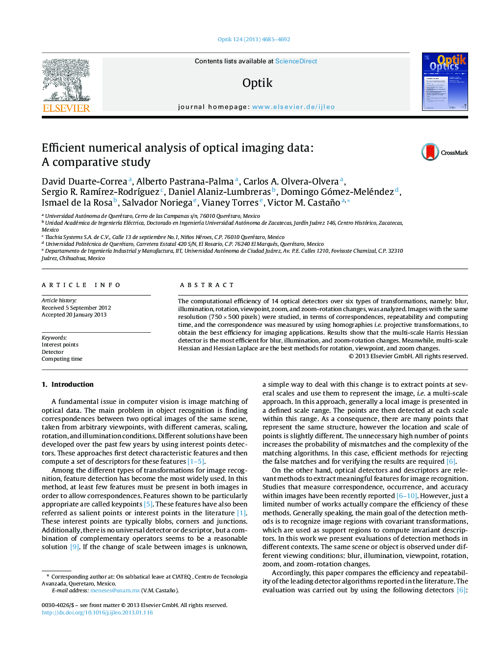 Efficient numerical analysis of optical imaging data: A comparative study