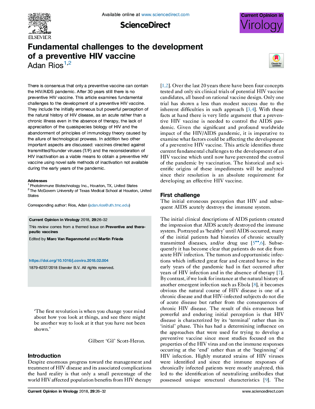 Fundamental challenges to the development of a preventive HIV vaccine