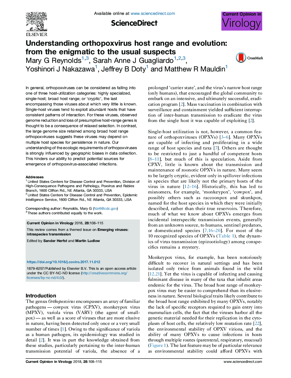 Understanding orthopoxvirus host range and evolution: from the enigmatic to the usual suspects