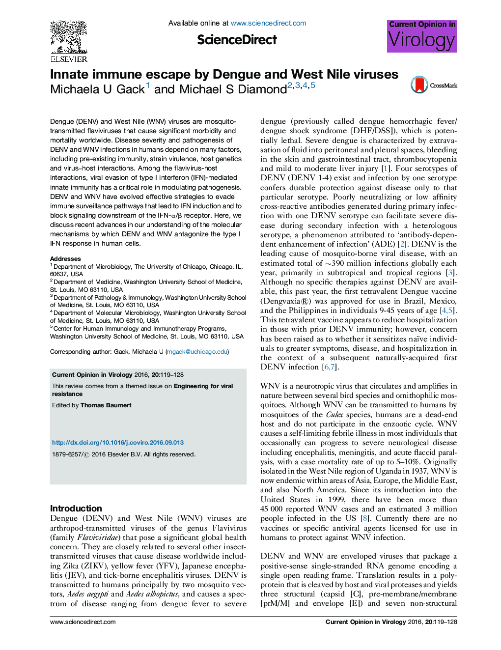 Innate immune escape by Dengue and West Nile viruses