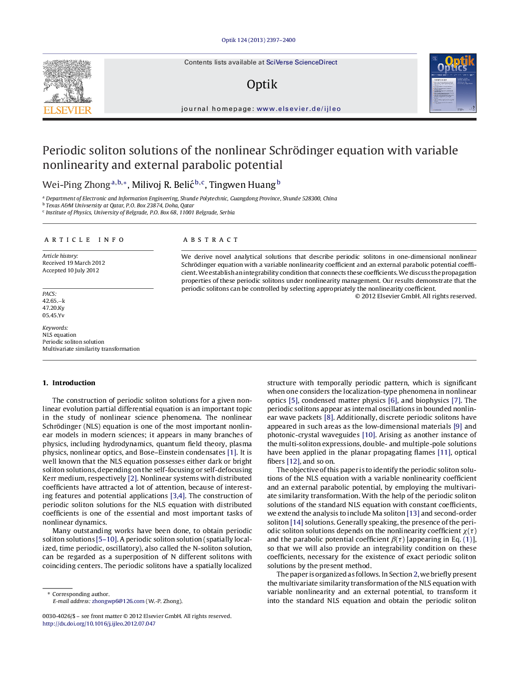 Periodic soliton solutions of the nonlinear Schrödinger equation with variable nonlinearity and external parabolic potential