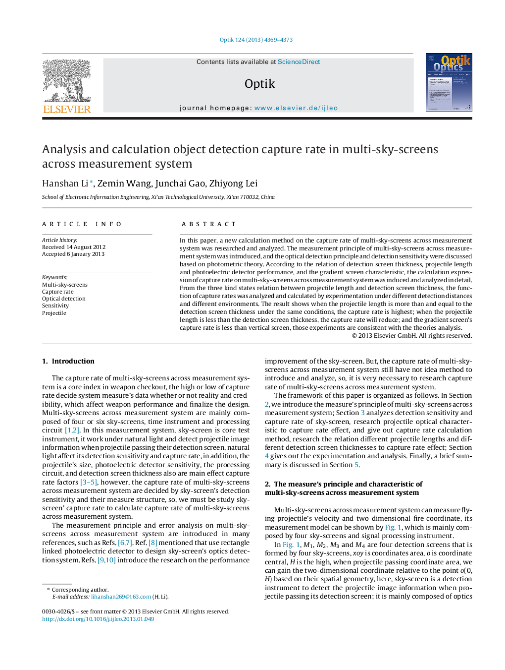 Analysis and calculation object detection capture rate in multi-sky-screens across measurement system