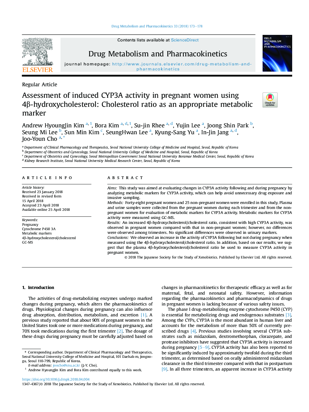 Assessment of induced CYP3A activity in pregnant women using 4Î²-hydroxycholesterol: Cholesterol ratio as an appropriate metabolic marker