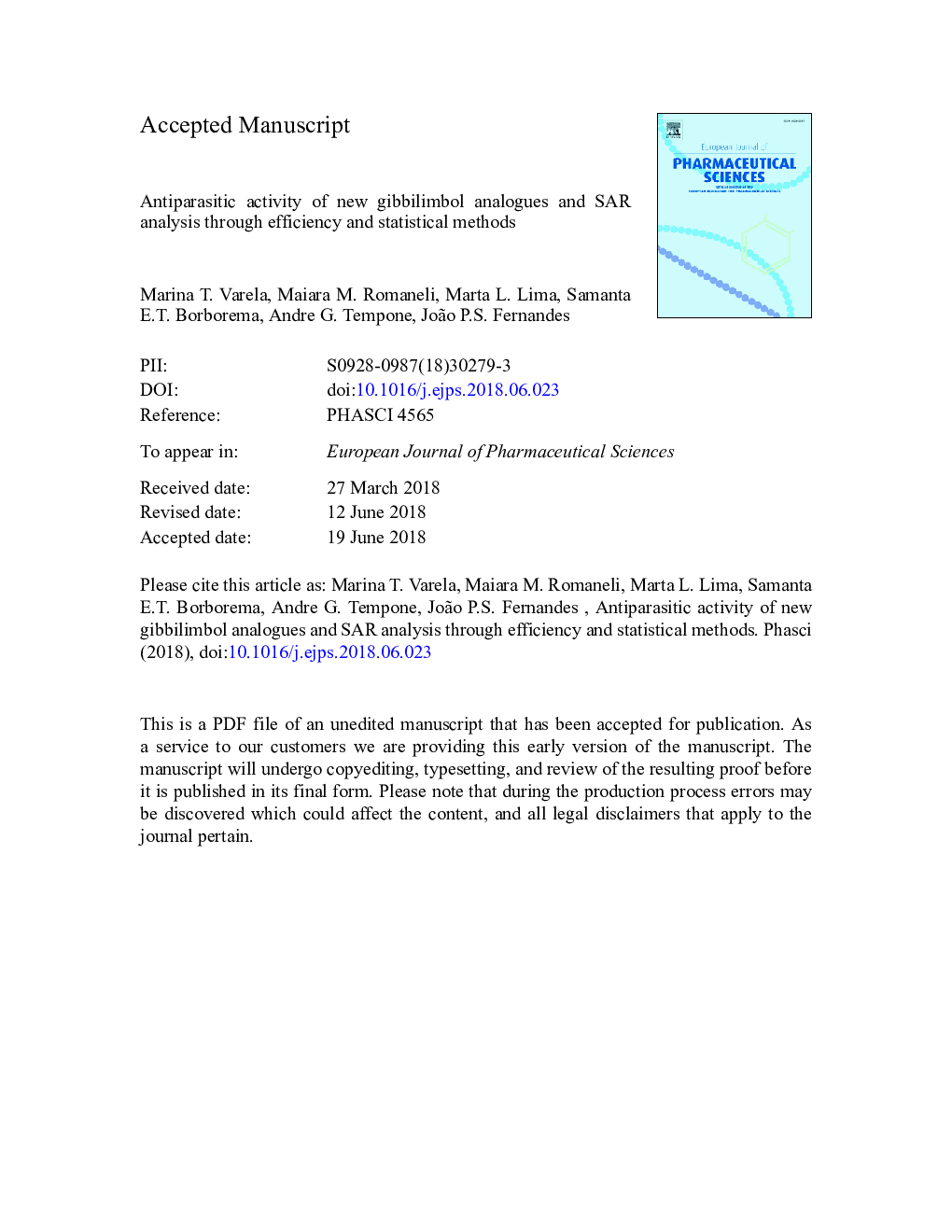 Antiparasitic activity of new gibbilimbol analogues and SAR analysis through efficiency and statistical methods