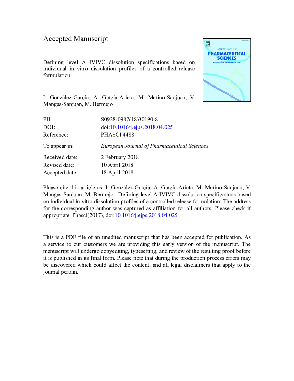 Defining level A IVIVC dissolution specifications based on individual in vitro dissolution profiles of a controlled release formulation