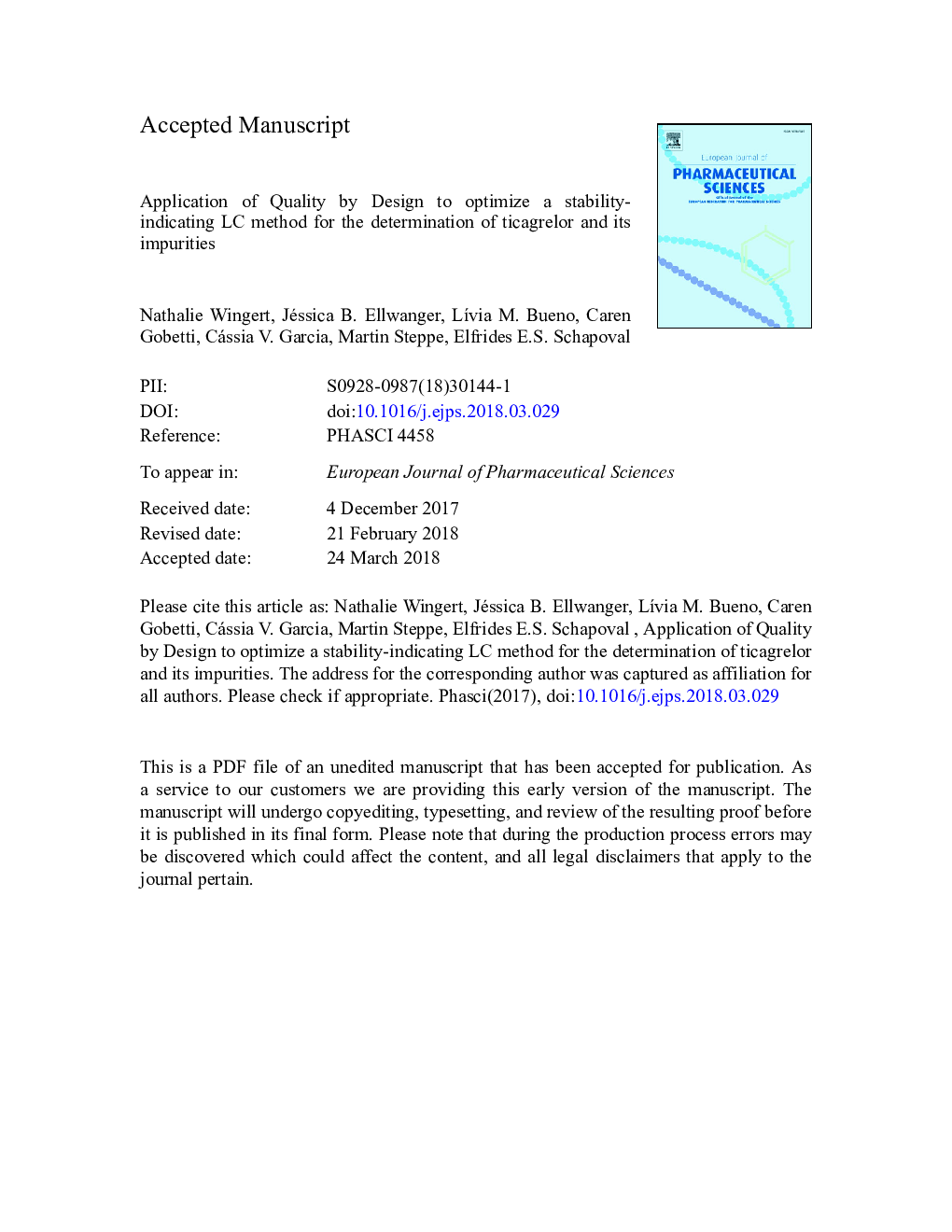 Application of Quality by Design to optimize a stability-indicating LC method for the determination of ticagrelor and its impurities